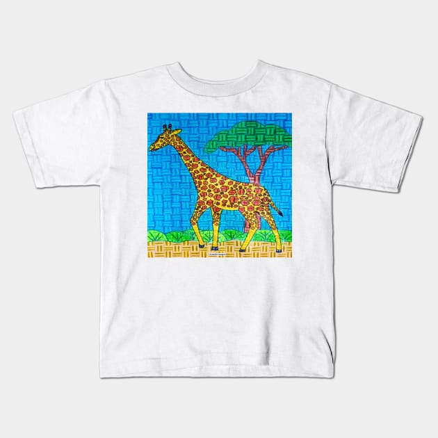 Giraffe Kids T-Shirt by 13mtm80-Designs